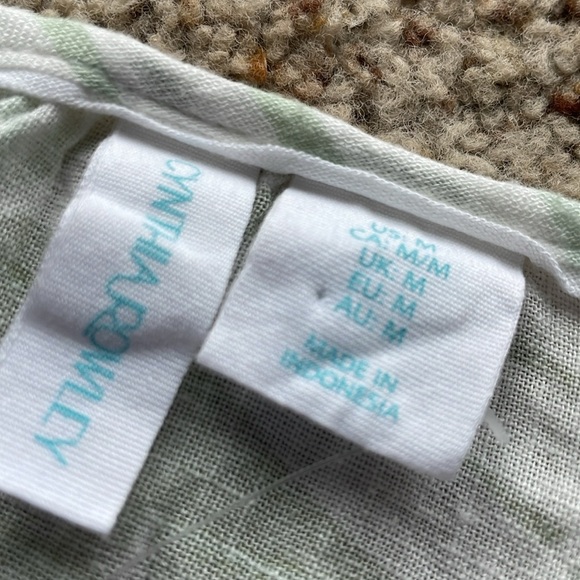 Cynthia Rowley White and Green linen blend Dress size M - Picture 5 of 7